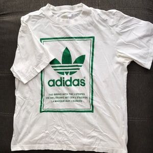 Vintage Adidas white t-shirt with mirrored design